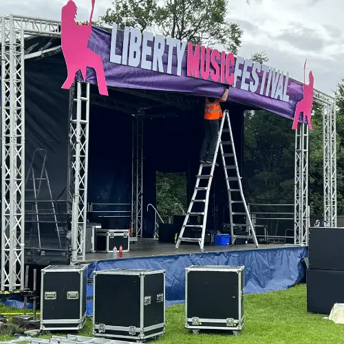 Festival signage, channel letter signage used at an event stage in Ireland