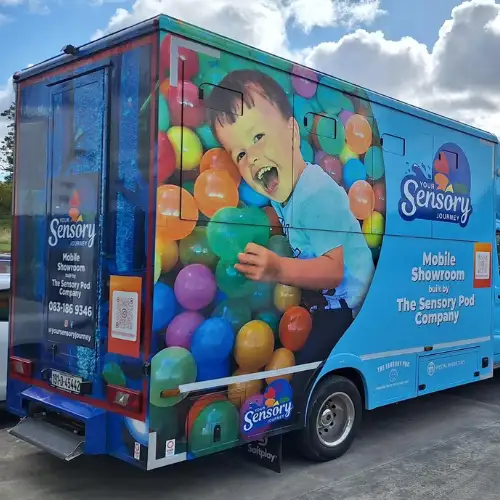 MB - Sensory vehicle wrap back view